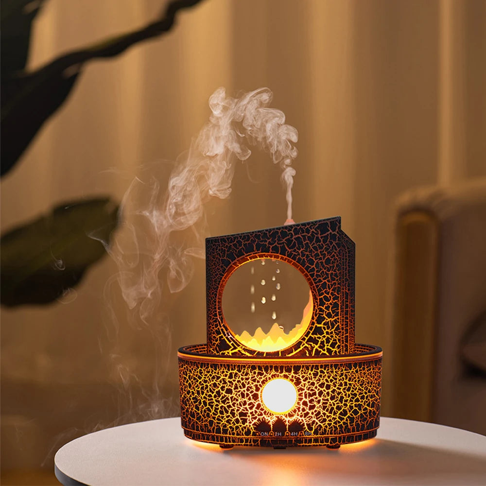 Zen Rain Clouds Aroma Diffuser Ultrasonic Air Humidifier Essential Oil Machine for Home Desktop Decor with 3 Colorful Lamps