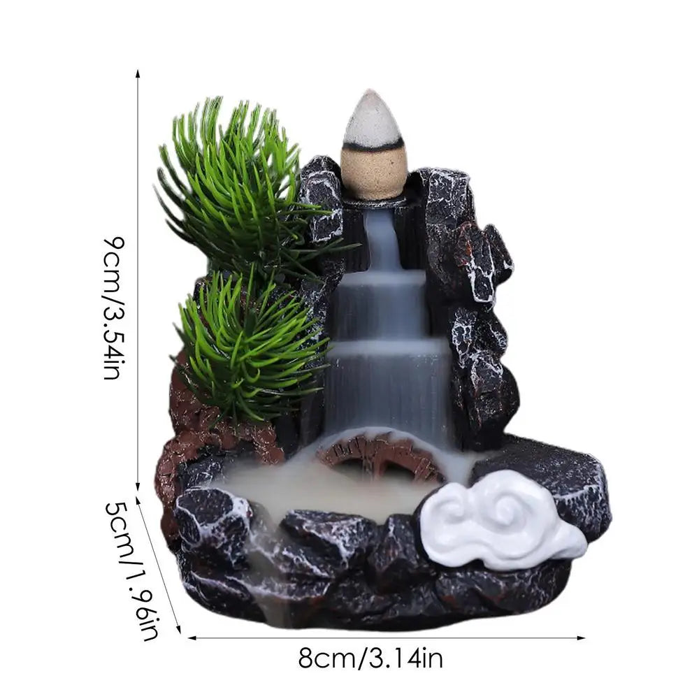 Home Backflow Incense Burner Resin Table Fragrance Backflow Aroma Buddha Censer Holder Incense Burner Halloween Teahouse Decor
