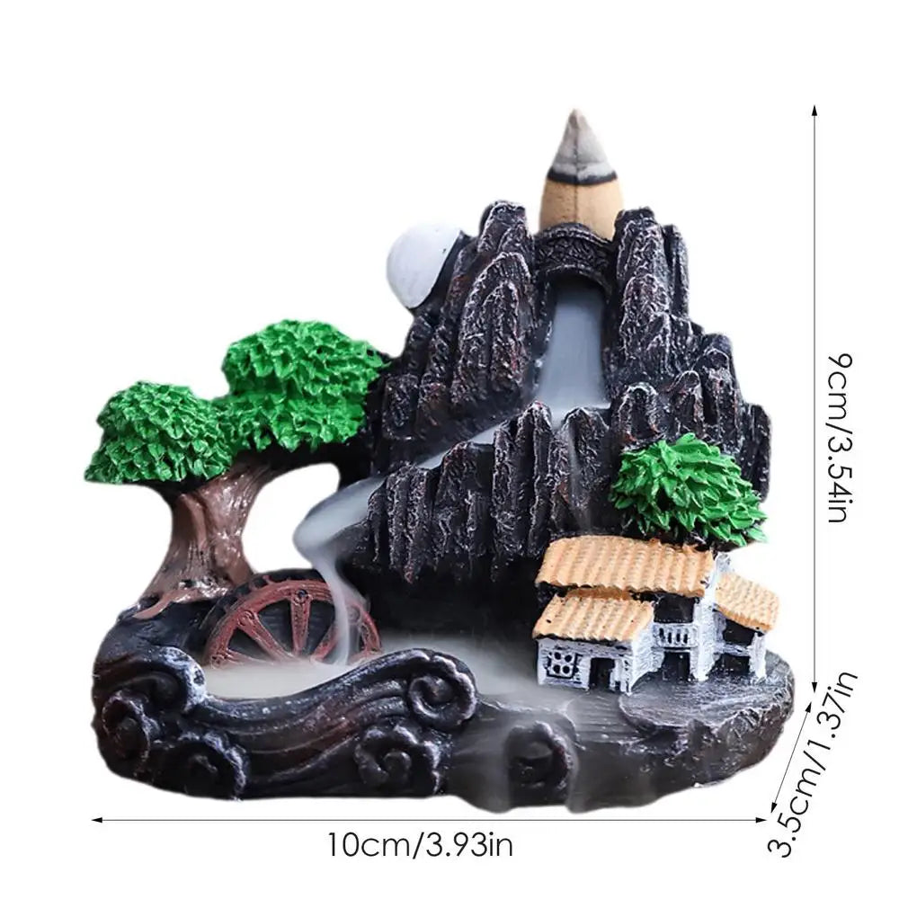 Home Backflow Incense Burner Resin Table Fragrance Backflow Aroma Buddha Censer Holder Incense Burner Halloween Teahouse Decor