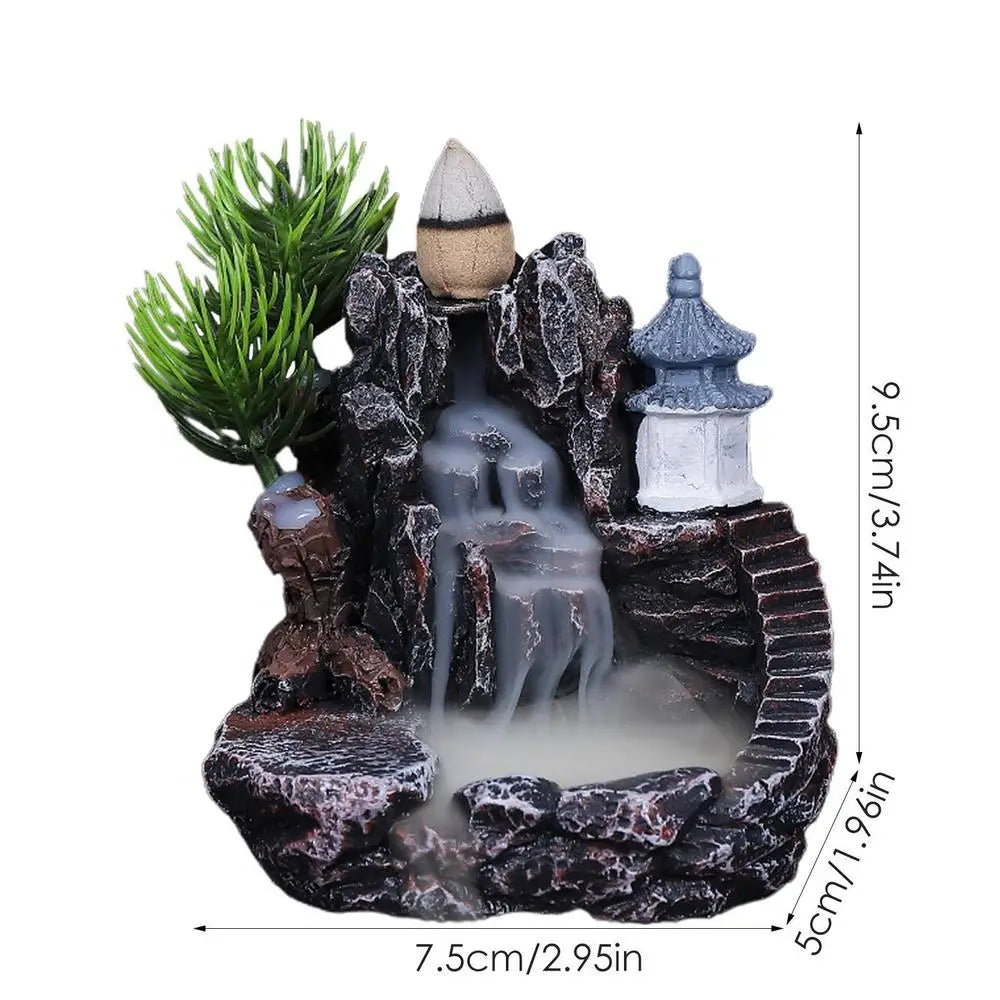 Home Backflow Incense Burner Resin Table Fragrance Backflow Aroma Buddha Censer Holder Incense Burner Halloween Teahouse Decor