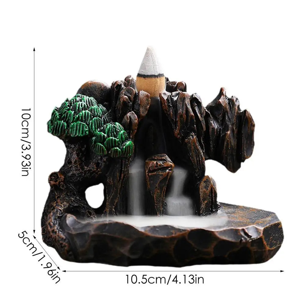 Home Backflow Incense Burner Resin Table Fragrance Backflow Aroma Buddha Censer Holder Incense Burner Halloween Teahouse Decor