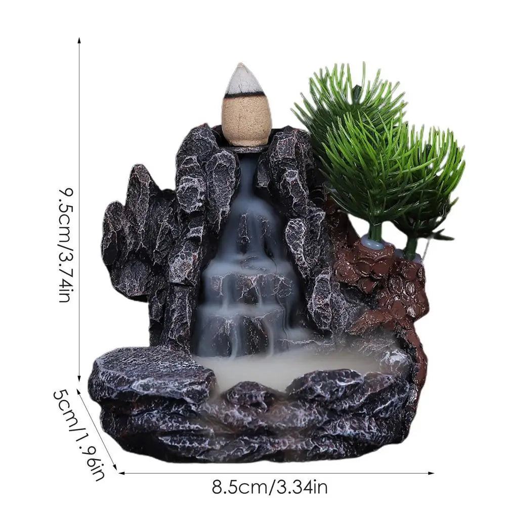 Home Backflow Incense Burner Resin Table Fragrance Backflow Aroma Buddha Censer Holder Incense Burner Halloween Teahouse Decor