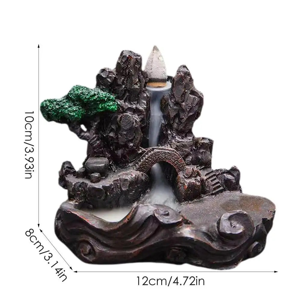 Home Backflow Incense Burner Resin Table Fragrance Backflow Aroma Buddha Censer Holder Incense Burner Halloween Teahouse Decor