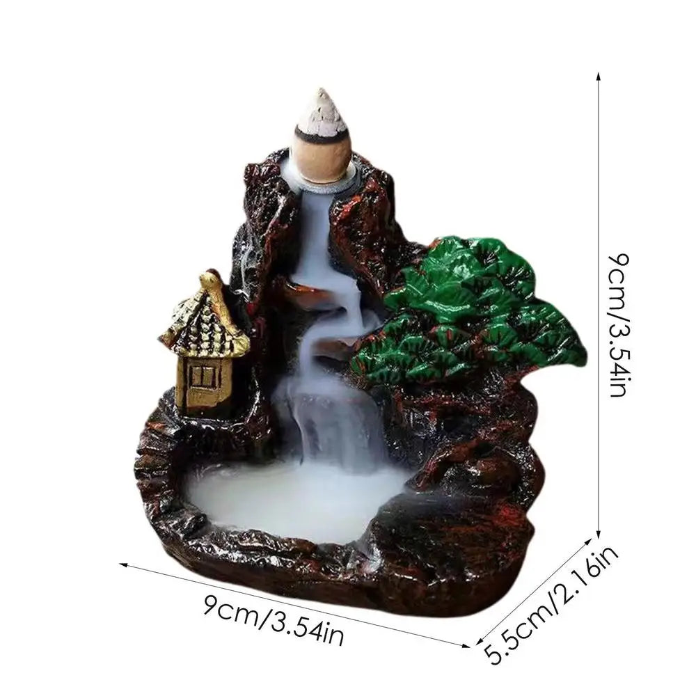 Home Backflow Incense Burner Resin Table Fragrance Backflow Aroma Buddha Censer Holder Incense Burner Halloween Teahouse Decor