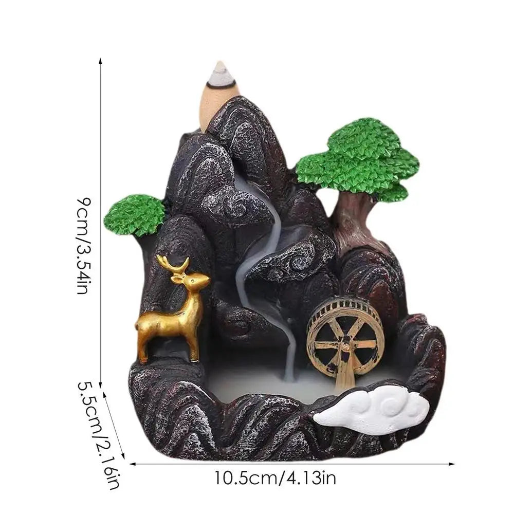 Home Backflow Incense Burner Resin Table Fragrance Backflow Aroma Buddha Censer Holder Incense Burner Halloween Teahouse Decor