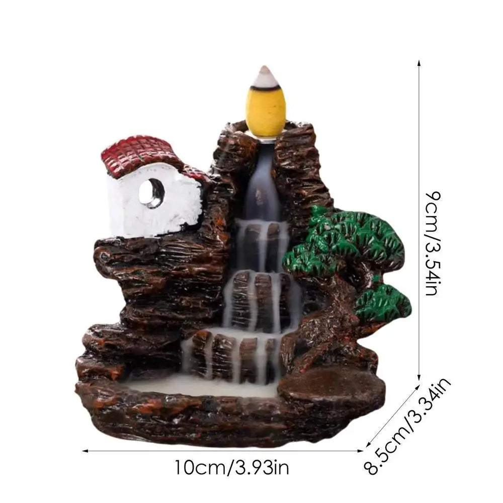 Home Backflow Incense Burner Resin Table Fragrance Backflow Aroma Buddha Censer Holder Incense Burner Halloween Teahouse Decor