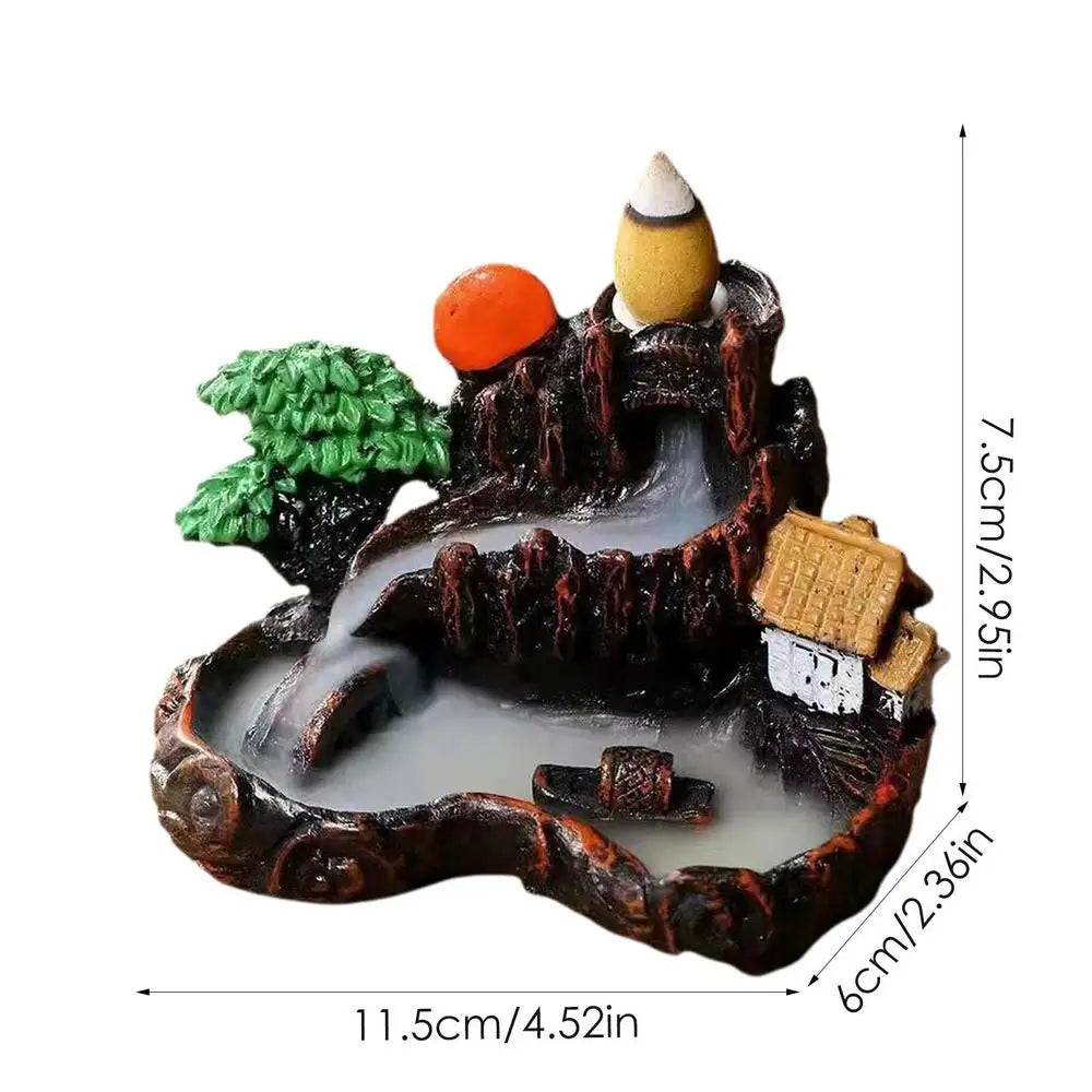 Home Backflow Incense Burner Resin Table Fragrance Backflow Aroma Buddha Censer Holder Incense Burner Halloween Teahouse Decor